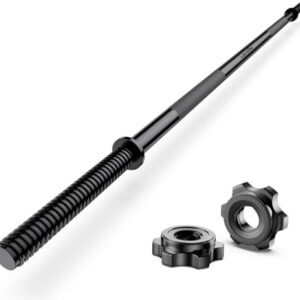 55" Olympic Weight Lifting Barbell for Bench Press and Squats | 1" Straight Barbell Bars for Home and Gym Use | 2 Star