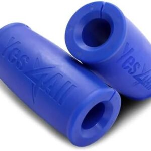 Yes4All Thick Dumbbell Handles Grips, Firm Rubber Barbell Grips for Forearm Strength Training, Weightlifting Enthusiasts