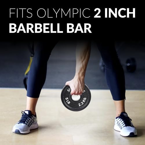 Fitvids Deep Dish 2-Inch Olympic Cast Iron Weight Plates with E-Coating Strength Training Equipment for Home Gyms and Fi