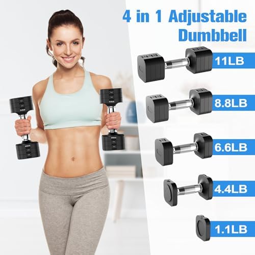 4 Levels Adjustable Dumbbells Set Full Body Workout Dumbbells Home Gym Adjustable Weights