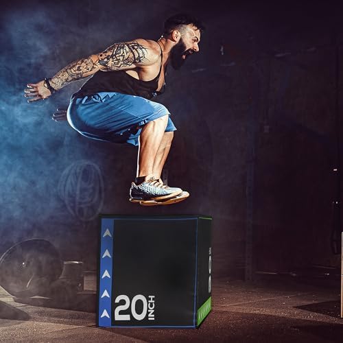 BalanceFrom 3-in-1 Foam Plyometric Jump Box - Multiple Height Options for Home Gym Strength and Agility Training