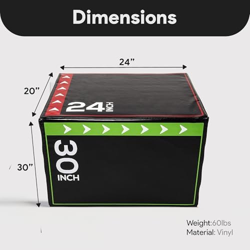 BalanceFrom 3-in-1 Foam Plyometric Jump Box - Multiple Height Options for Home Gym Strength and Agility Training