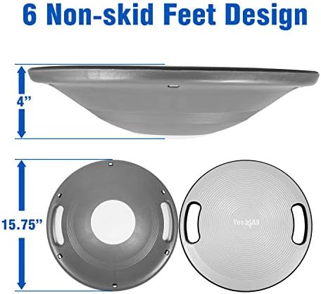 Upgraded Wobble Balance Board for Home Gym and Physical Therapy | Stability Board by Yes4All, Perfect for Standing Desk