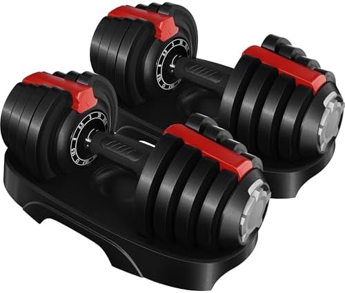 Yaheetech Adjustable Dumbbell Set for Men/Women Home Gym Strength Training Equipment Yaheetech Adjustable Dumbbells Fast