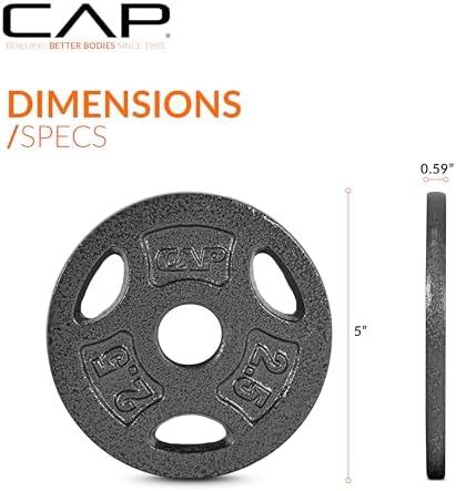Standard CAP Barbell 1-Inch Grip Weight Plates for Home Gym Enthusiasts | CAP Barbell 1-Inch Grip Weight Plates with Du
