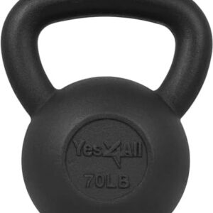 Yes4All 70 lbs Kettlebell for Women/Men - Strength Training, Heavy Duty Cast Iron Weight | Yes4All 70 lbs Solid Smooth