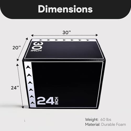 BalanceFrom 3-in-1 Foam Plyometric Jump Box - Multiple Height Options for Home Gym Strength and Agility Training