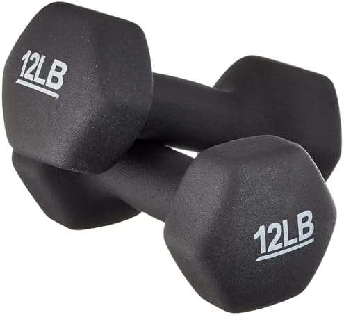Amazon Basics Neoprene Dumbbell Hand Weights for Home Workout and Fitness Enthusiasts | Amazon Basics Neoprene Dumbbell