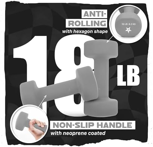 Yes4All Neoprene Coated Dumbbell Hand Weights - Multiple Weight Options for Home Workouts | Yes4All Anti-Slip Neoprene