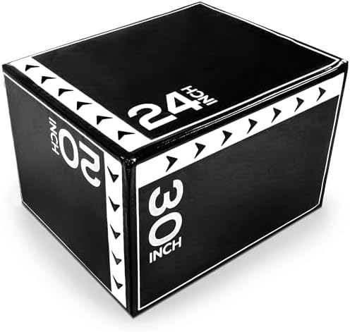 BalanceFrom 3-in-1 Foam Plyometric Jump Box - Multiple Height Options for Home Gym Strength and Agility Training