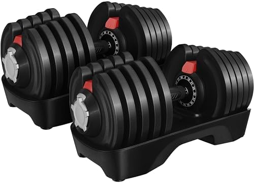 Yaheetech Adjustable Dumbbell Set for Men/Women Home Gym Strength Training Equipment Yaheetech Adjustable Dumbbells Fast
