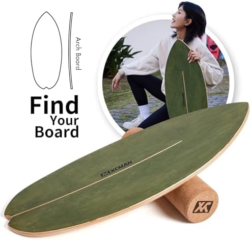XCMAN Surf Balance Board Trainer for Adults and Kids - Non Slip Surface|Balance Board for Surfing,Snowboarding,Skateboar