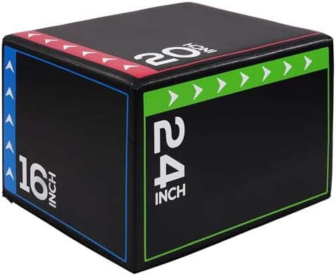 BalanceFrom 3-in-1 Foam Plyometric Jump Box - Multiple Height Options for Home Gym Strength and Agility Training