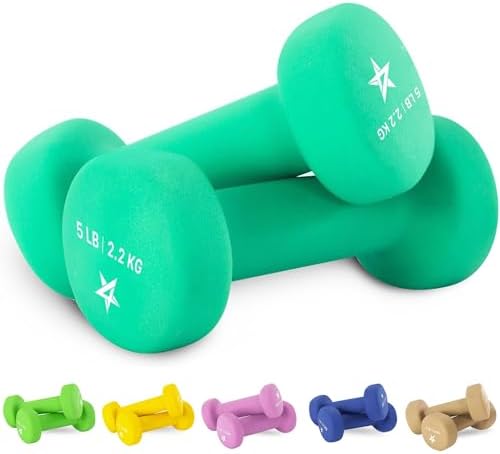 Yes4All Neoprene Coated Dumbbell Hand Weights - Multiple Weight Options for Home Workouts | Yes4All Anti-Slip Neoprene