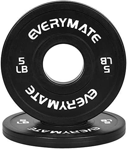 Everymate Black Changeable Weight Plates 1.25LB |5LB 5LB Set Fractional Olympic Bumper Plates for Cross Training Steel I