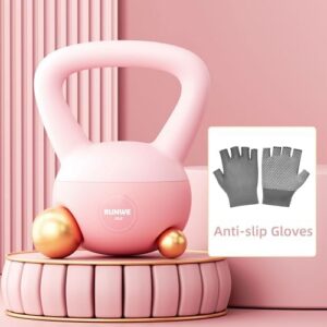 RUNWE Soft Kettlebell for Strength Training - 25LB, 20LB, 15LB, 10LB, 5LB Weight Iron Sand Filled Kettlebells Shock-Proo