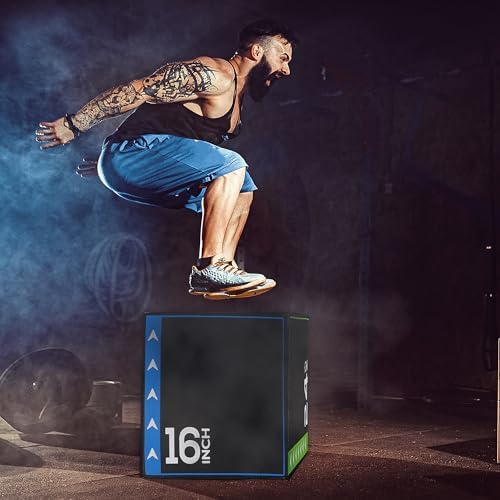 BalanceFrom 3-in-1 Foam Plyometric Jump Box - Multiple Height Options for Home Gym Strength and Agility Training