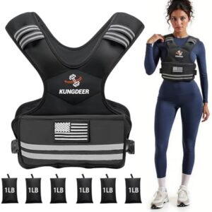 Adjustable Weighted Vest for Women | 4-10LB/11-20LB/20-32LB with Removable Weights | Reflective Stripe | Home Workouts |