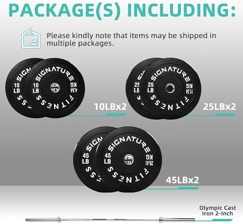 Fitvids Olympic Bumper Plates Set for Strength Training & Weightlifting, Paris Design, Multiple Options Fitvids Olympic