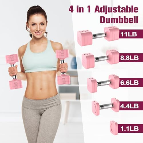 4 Levels Adjustable Dumbbells Set Full Body Workout Dumbbells Home Gym Adjustable Weights