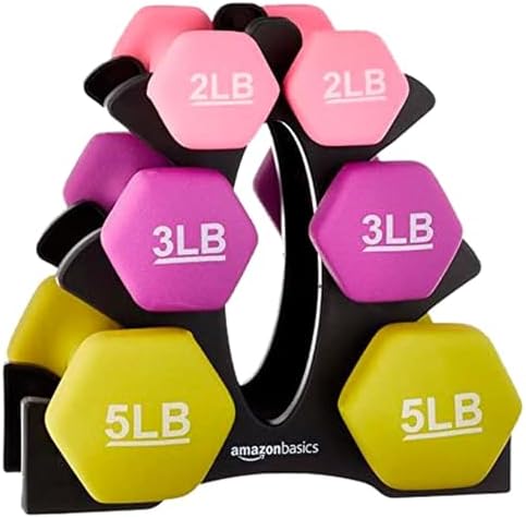 Amazon Basics Neoprene Dumbbell Hand Weights for Home Workout and Fitness Enthusiasts | Amazon Basics Neoprene Dumbbell