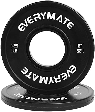 Everymate Black Changeable Weight Plates 1.25LB |5LB 5LB Set Fractional Olympic Bumper Plates for Cross Training Steel I