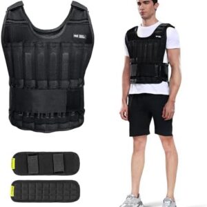 Weighted Vest Men 20lb/30lb/40lb/50lb/60lb Adjustable Weight Vest for Walking Strength Training Running Workout
