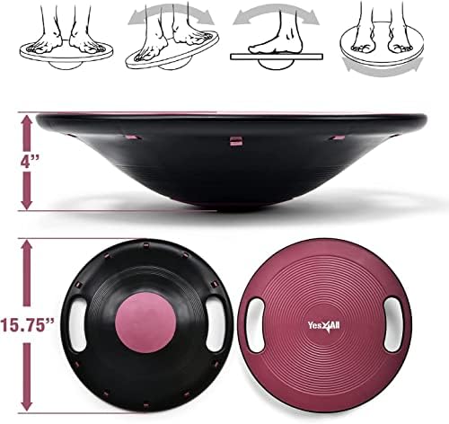 Upgraded Wobble Balance Board for Home Gym and Physical Therapy | Stability Board by Yes4All, Perfect for Standing Desk