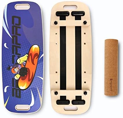 Wooden Balance Board Trainer with Adjustable Stoppers for Fitness Workouts -3 Distance Options | Adjustable Distance Wo