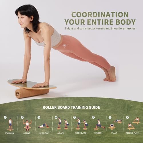 XCMAN Surf Balance Board Trainer for Adults and Kids - Non Slip Surface|Balance Board for Surfing,Snowboarding,Skateboar