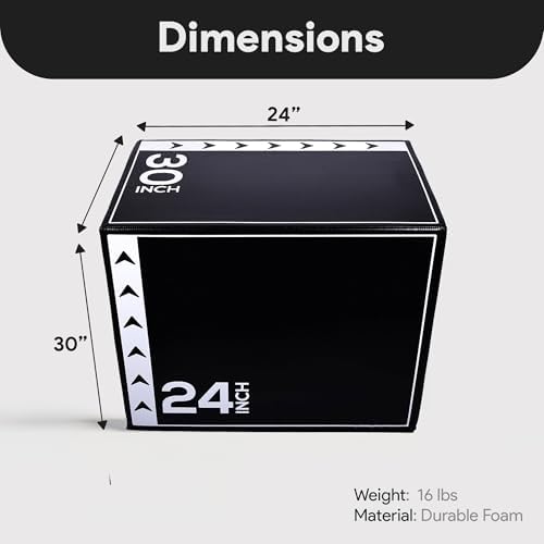 BalanceFrom 3-in-1 Foam Plyometric Jump Box - Multiple Height Options for Home Gym Strength and Agility Training