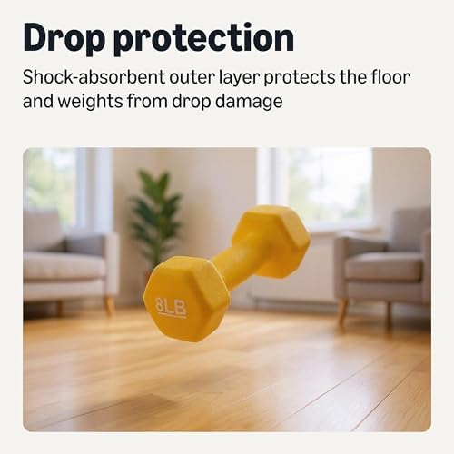 Amazon Basics Neoprene Dumbbell Hand Weights for Home Workout and Fitness Enthusiasts | Amazon Basics Neoprene Dumbbell