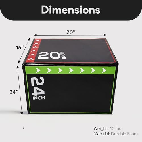 BalanceFrom 3-in-1 Foam Plyometric Jump Box - Multiple Height Options for Home Gym Strength and Agility Training