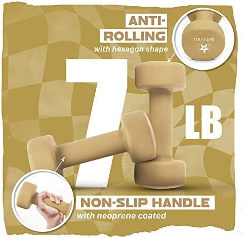 Yes4All Neoprene Coated Dumbbell Hand Weights - Multiple Weight Options for Home Workouts | Yes4All Anti-Slip Neoprene