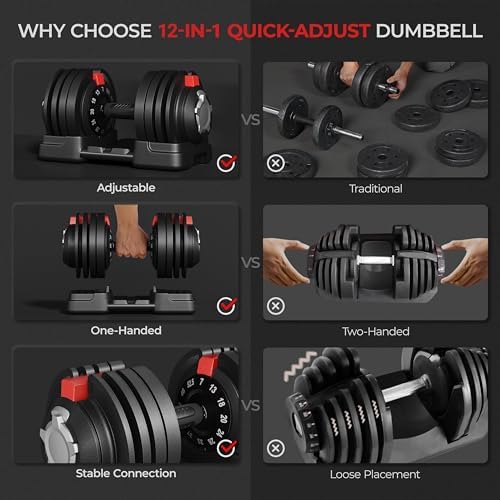 Yaheetech Adjustable Dumbbell Set for Men/Women Home Gym Strength Training Equipment Yaheetech Adjustable Dumbbells Fast
