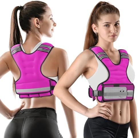 Weighted Vest Woman 6-12lb/12-18lb for Walking and Strength Training Weighted Vest Woman with 6 Irensand Weights for W