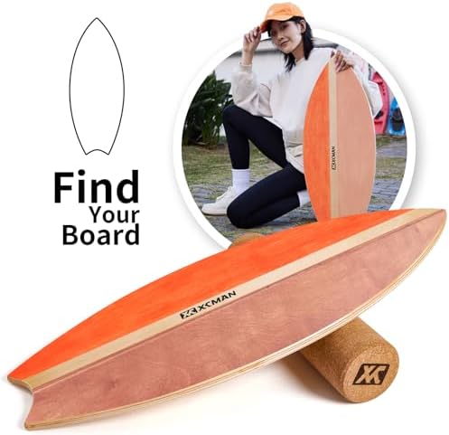 XCMAN Surf Balance Board Trainer for Adults and Kids - Non Slip Surface|Balance Board for Surfing,Snowboarding,Skateboar