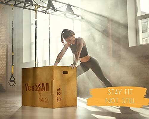 Yes4All Combo Wooden Plyo Box and 10Lb Slam Ball for Strength Training and Crossfit Athletes Yes4All Combo Wooden Plyo B