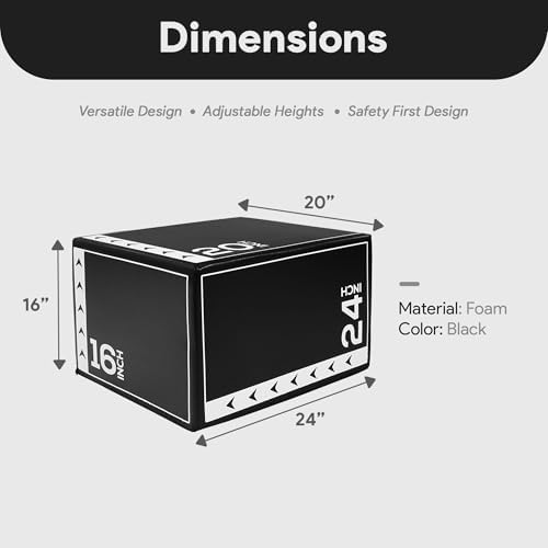BalanceFrom 3-in-1 Foam Plyometric Jump Box - Multiple Height Options for Home Gym Strength and Agility Training