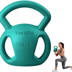 Yes4All Strength Training Kettlebells, Wide Multi-grip Textured Handle for Women, Home Gym Exercises & Full Body Workout
