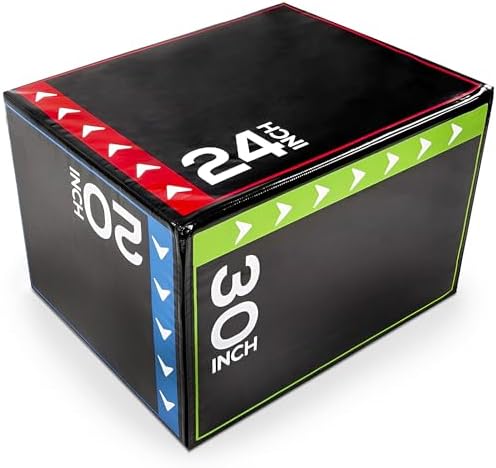 BalanceFrom 3-in-1 Foam Plyometric Jump Box - Multiple Height Options for Home Gym Strength and Agility Training