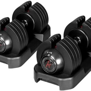 Adjustable Dumbbells Set of 2, Home Gym Equipment for Men and Women, Strength Training, 52 lbs Pair, Free Weights