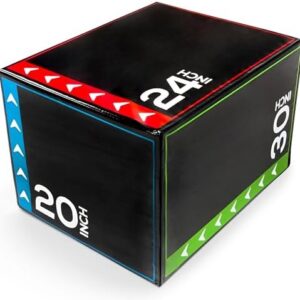 BalanceFrom 3-in-1 Foam Plyometric Jump Box - Multiple Height Options for Home Gym Strength and Agility Training