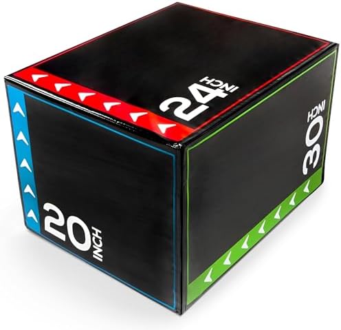 BalanceFrom 3-in-1 Foam Plyometric Jump Box - Multiple Height Options for Home Gym Strength and Agility Training