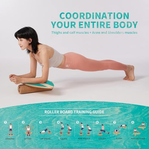 XCMAN Surf Balance Board Trainer for Adults and Kids - Non Slip Surface|Balance Board for Surfing,Snowboarding,Skateboar