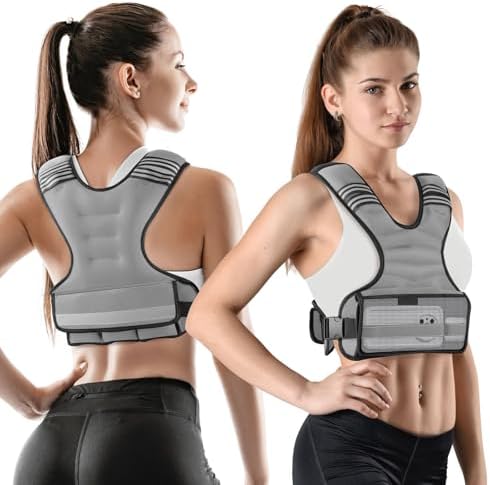 Weighted Vest Woman 6-12lb/12-18lb for Walking and Strength Training Weighted Vest Woman with 6 Irensand Weights for W