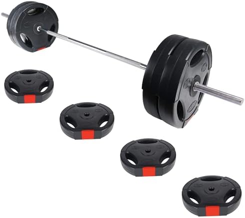 Fitvids Vinyl Standard 1-Inch Plate Weight Plate Set for Strength Training and Weightlifting Users Looking for Reliable