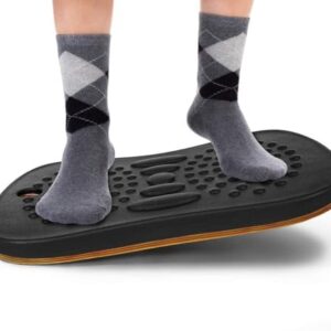 Yes4All Standing Desk Wobble Balance Board for Anti-Fatigue Office - Rocker Board, Office Accessories, Massage Ball