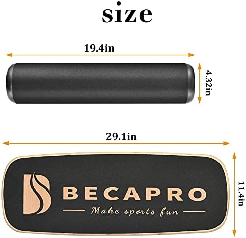 Wooden Balance Board Trainer with Adjustable Stoppers for Fitness Workouts -3 Distance Options | Adjustable Distance Wo