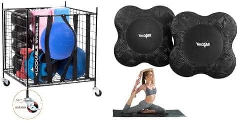 Yes4All Rolling Ball Cart Storage with Lockable Wheels Yes4All Toy Balls Bin for Outdoor Indoor Use Yes4All Sports Equip